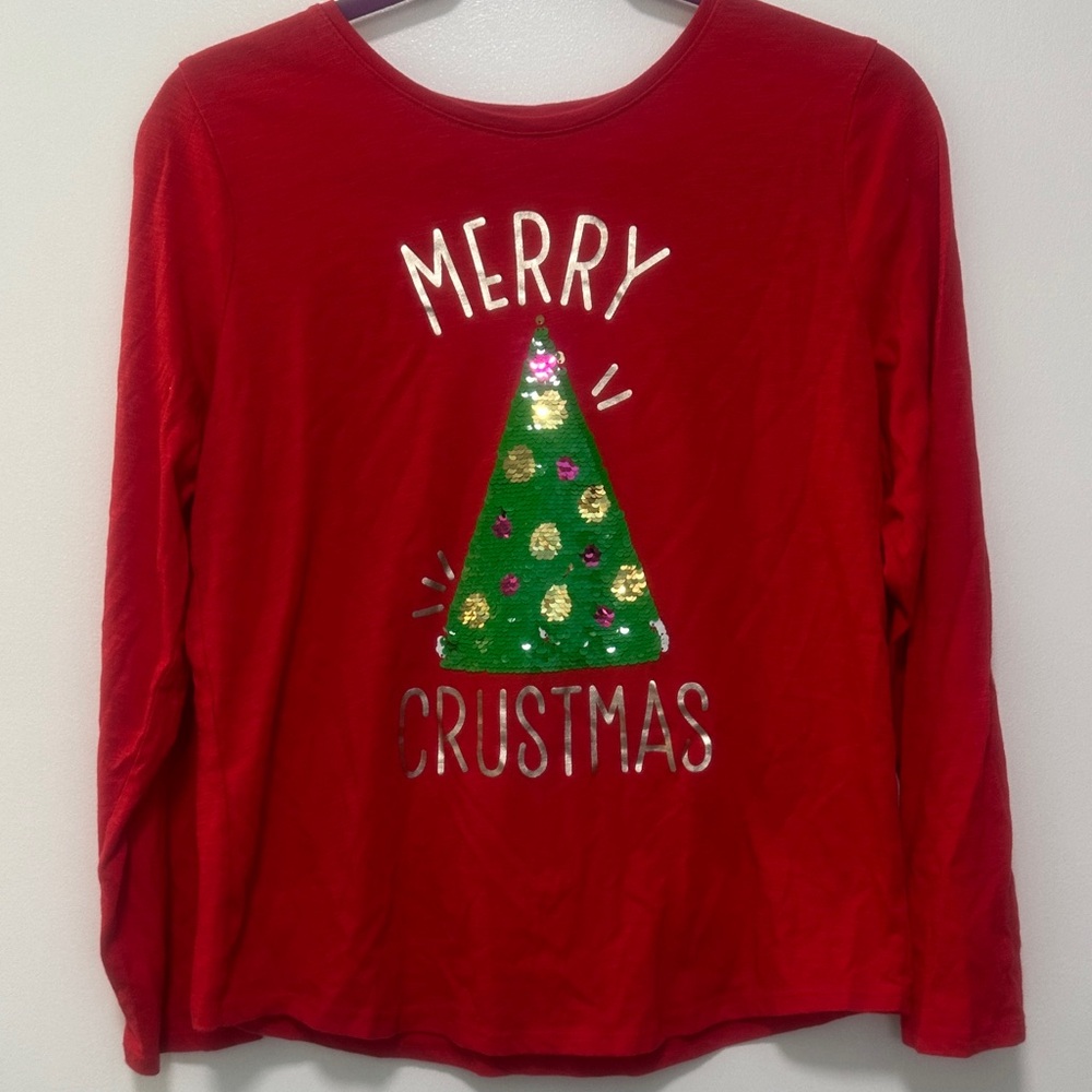 Girls SO long sleeve Christmas shirt size 16 plus